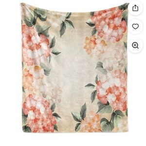 Ambesonne Hydrangea Print, 70”x90”, super soft fleece blanket. New